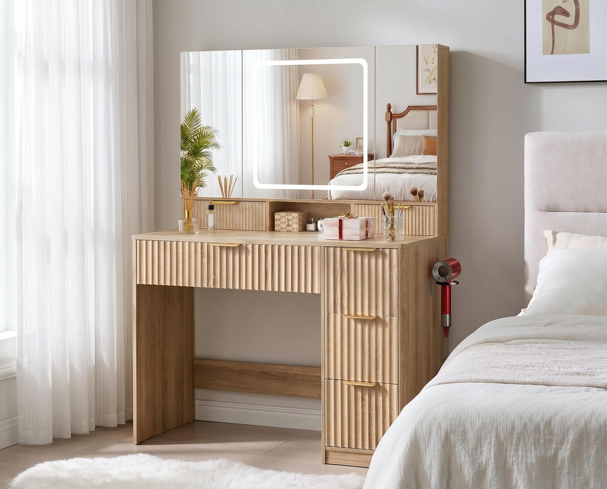 3-Way Mirror Vanity Desk