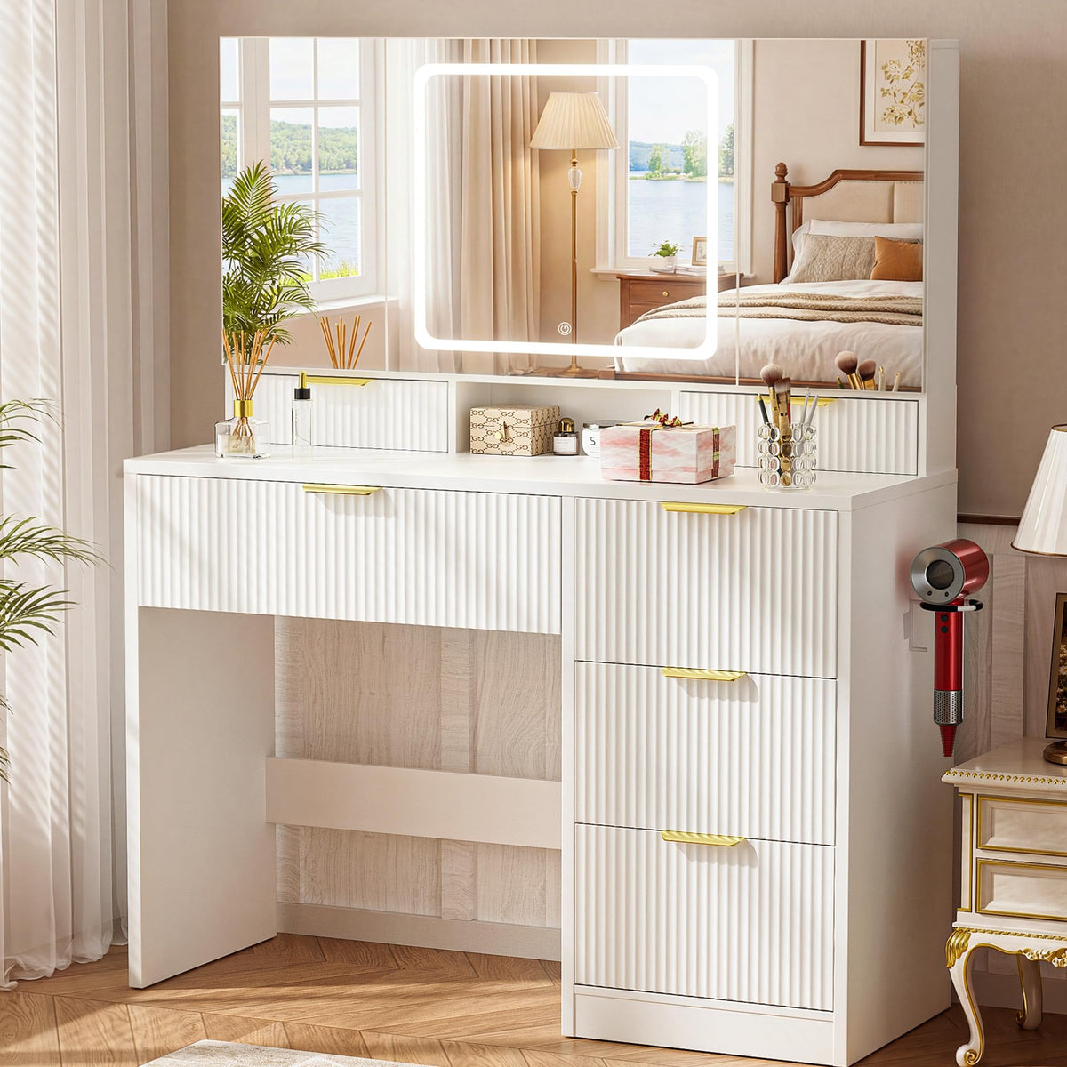 3-Way Mirror Vanity Desk