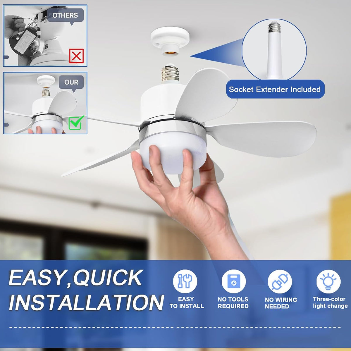 Socket Fan Light with Remote
