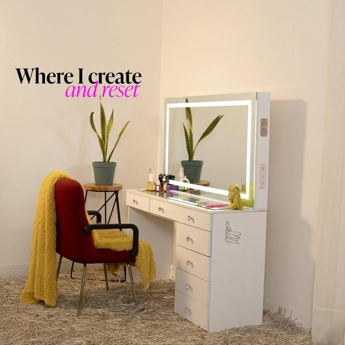 Luna LED Vanity Desk