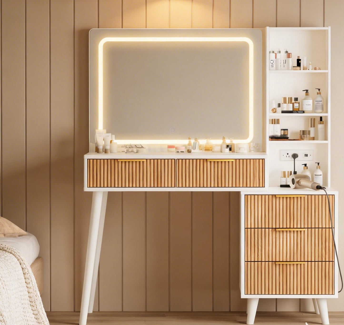 42" Modern Makeup Desk