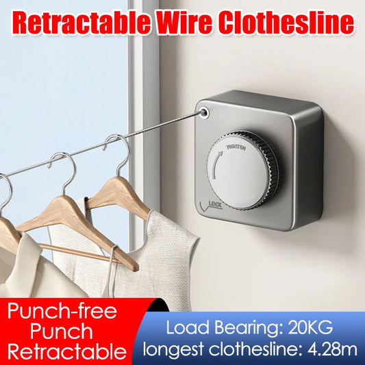 4.2M Retractable Clothesline – Stainless Steel & Portable