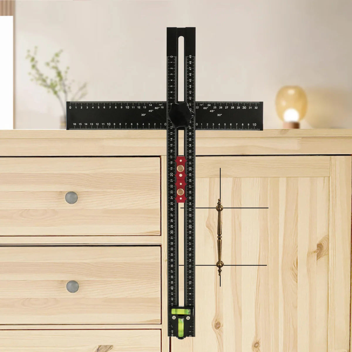 Adjustable 2-in-1 Drilling Square Ruler